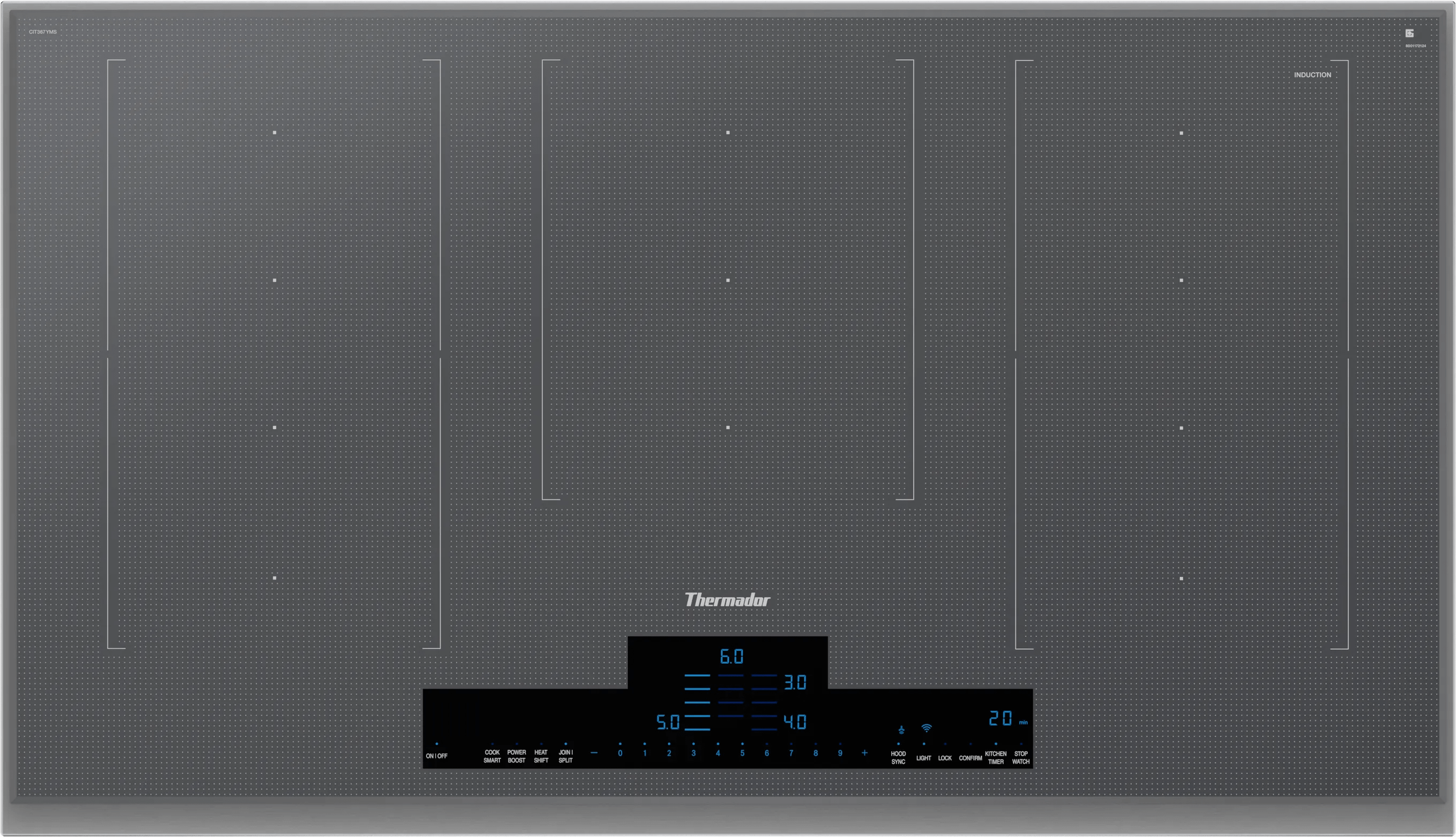 Liberty Induction Cooktop 36'' Silver Mirror, surface mount with frame ...
