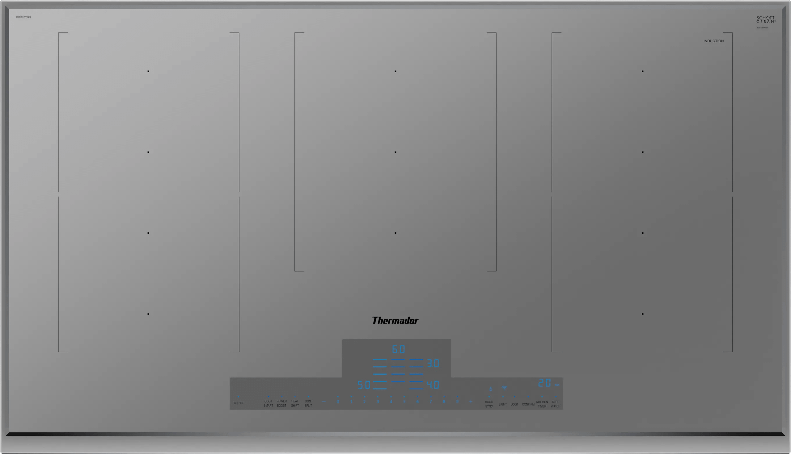 Liberty Induction Cooktop 36'' Titanium Gray, surface mount with frame ...