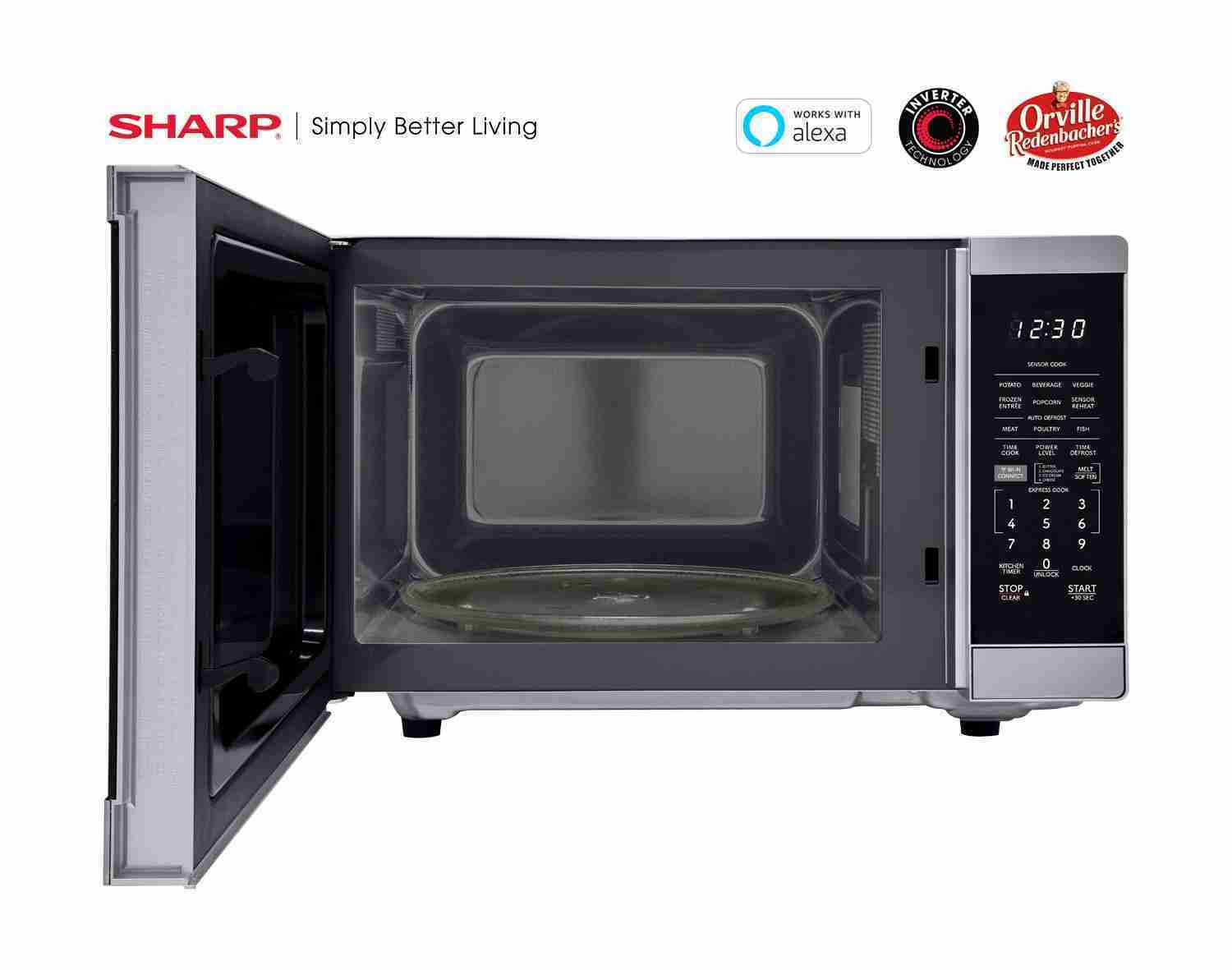 Sharp 1. 4 cu. ft. 1100W Smart Stainless Steel Microwave Oven with ...