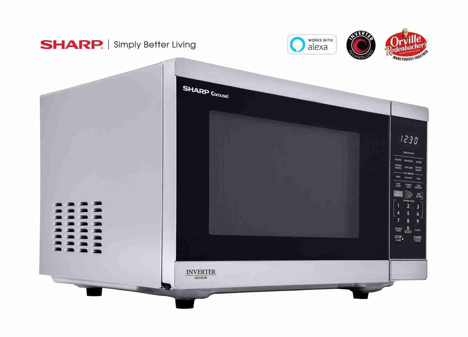 Sharp 1. 4 cu. ft. 1100W Smart Stainless Steel Microwave Oven with ...